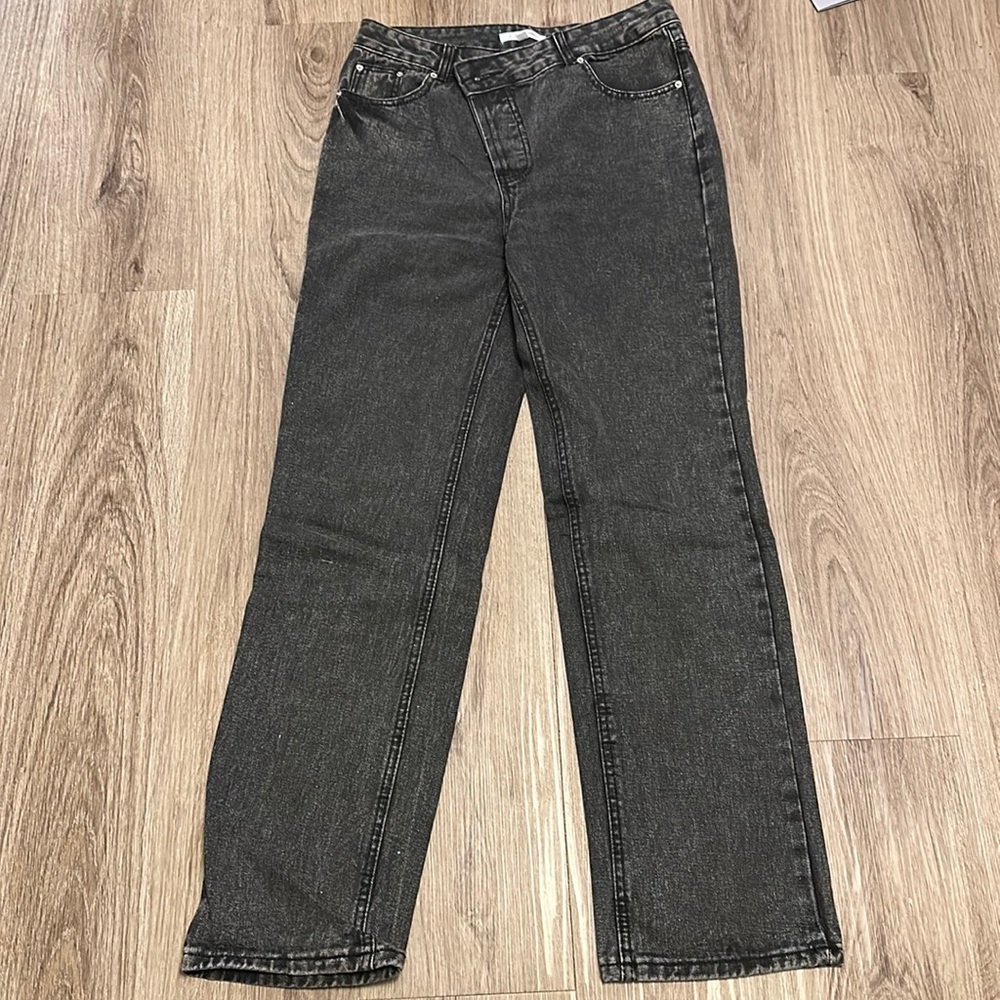 Black straight leg jeans